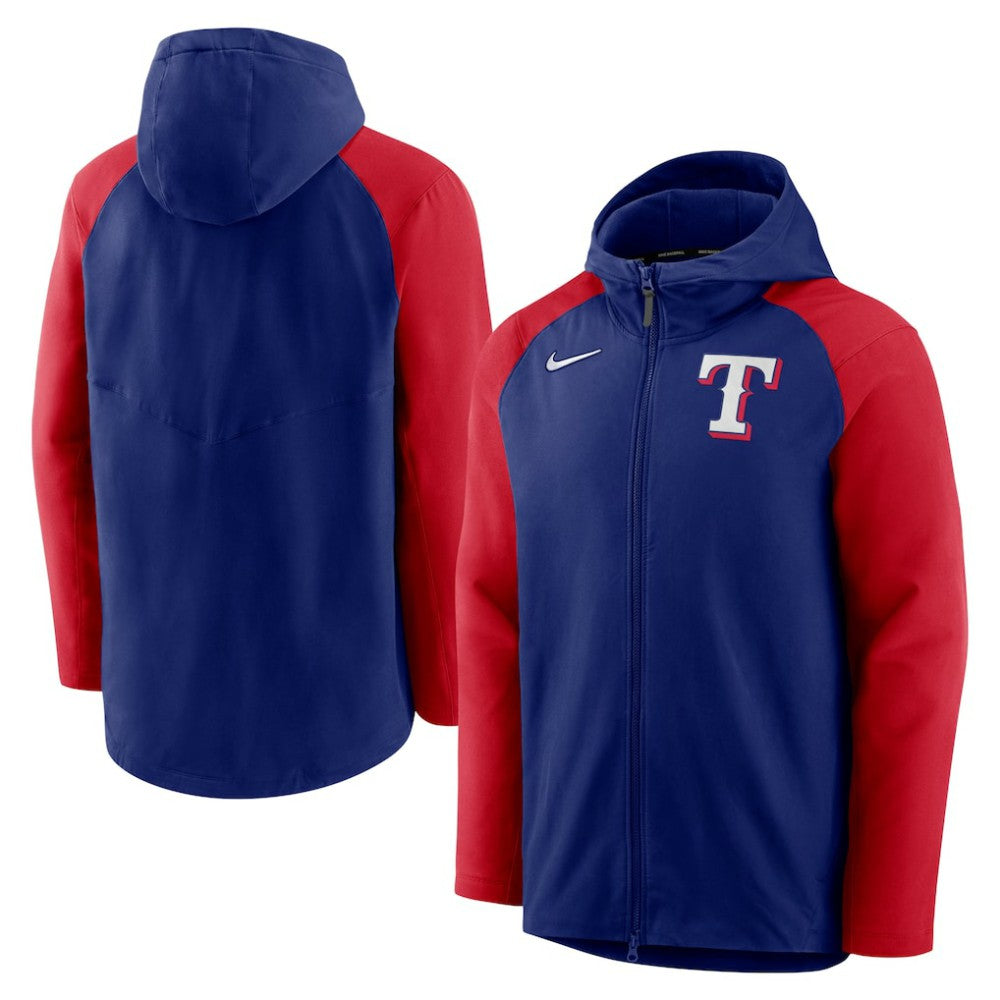 Royal/Red Texas Rangers Nike Authentic Collection Performance Raglan Full-Zip Hoodie