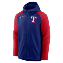 Royal/Red Texas Rangers Nike Authentic Collection Performance Raglan Full-Zip Hoodie