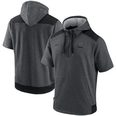 Heathered Charcoal/Black Athletics Nike Authentic Collection Dry Flux Performance Quarter-Zip Short Sleeve Hoodie