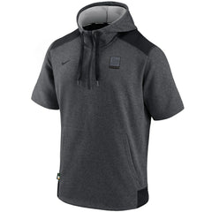 Heathered Charcoal/Black Athletics Nike Authentic Collection Dry Flux Performance Quarter-Zip Short Sleeve Hoodie