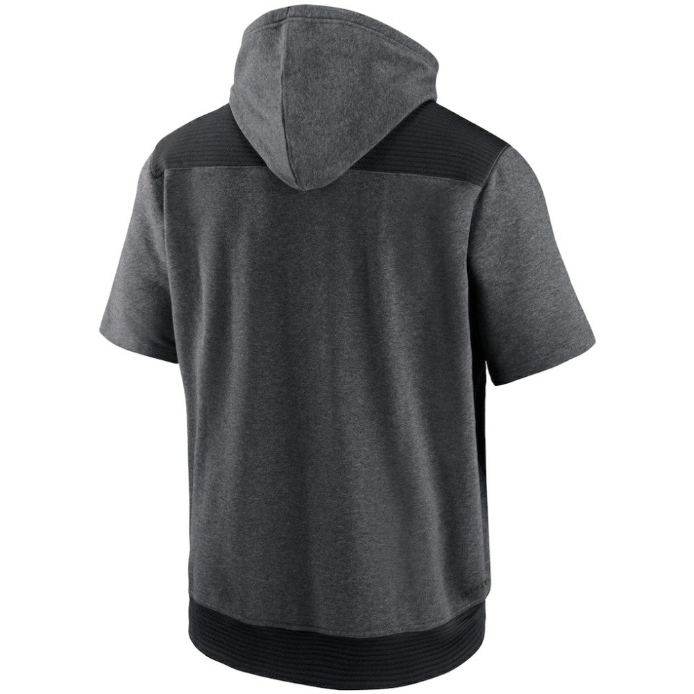 Heathered Charcoal/Black Athletics Nike Authentic Collection Dry Flux Performance Quarter-Zip Short Sleeve Hoodie