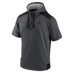 Heathered Charcoal/Black Minnesota Twins Nike Authentic Collection Dry Flux Performance Quarter-Zip Short Sleeve Hoodie