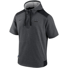 Heathered Charcoal/Black Milwaukee Brewers Nike Authentic Collection Dry Flux Performance Quarter-Zip Short Sleeve Hoodie