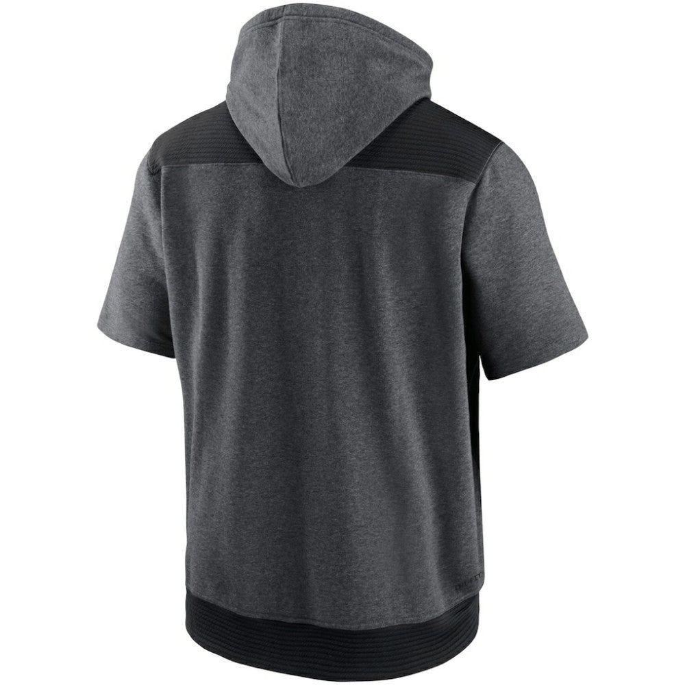 Heathered Charcoal/Black Milwaukee Brewers Nike Authentic Collection Dry Flux Performance Quarter-Zip Short Sleeve Hoodie