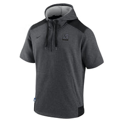Heathered Charcoal/Black Kansas City Royals Nike Authentic Collection Dry Flux Performance Quarter-Zip Short Sleeve Hoodie