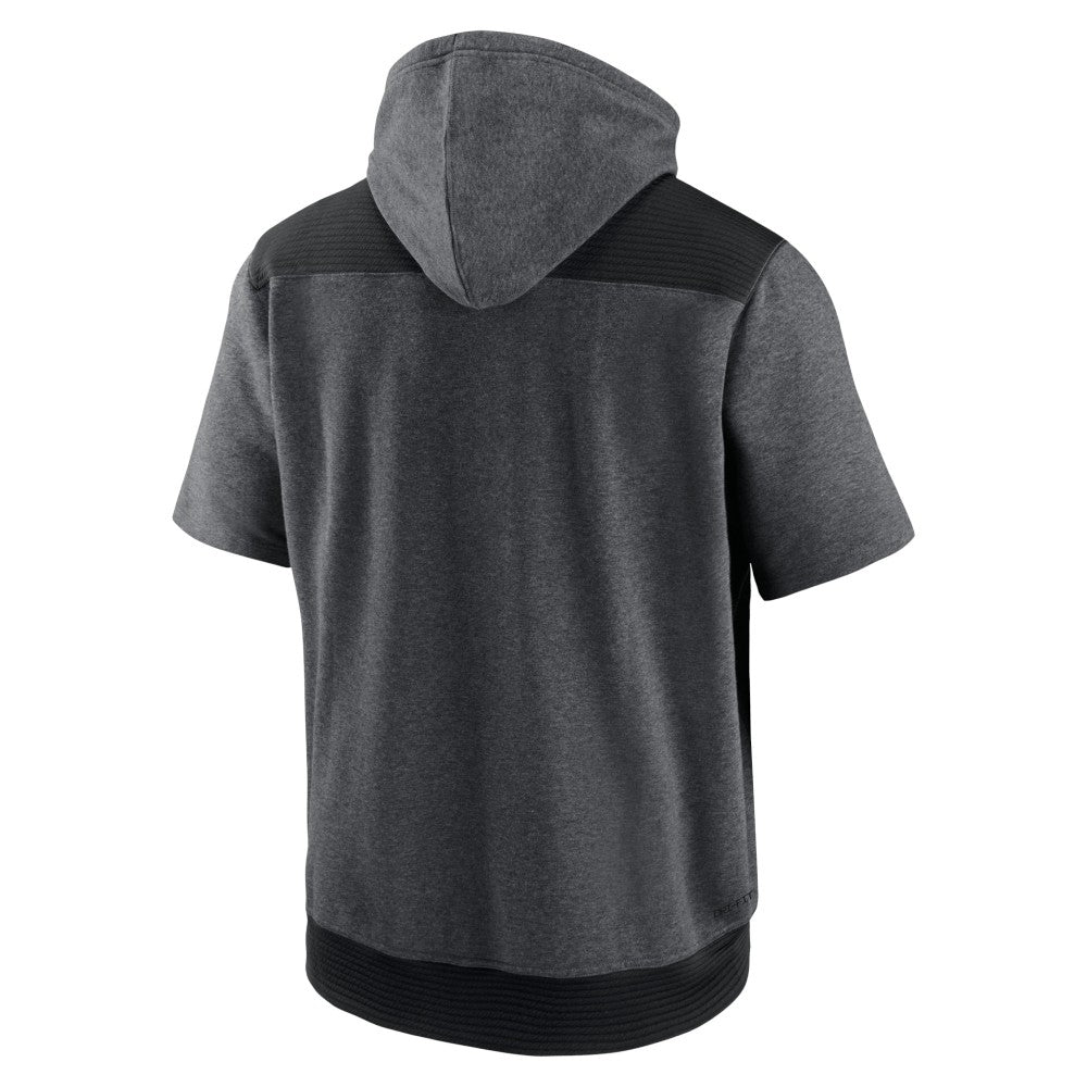 Heathered Charcoal/Black Kansas City Royals Nike Authentic Collection Dry Flux Performance Quarter-Zip Short Sleeve Hoodie
