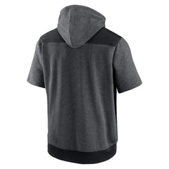 Heathered Charcoal/Black St. Louis Cardinals Nike Authentic Collection Dry Flux Performance Quarter-Zip Short Sleeve Hoodie