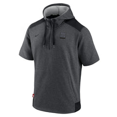 Heathered Charcoal/Black Washington Nationals Nike Authentic Collection Dry Flux Performance Quarter-Zip Short Sleeve Hoodie