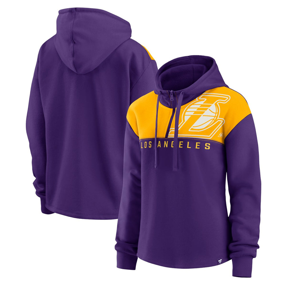 Fanatics Los Angeles Lakers Women's Overslide Quarter-Zip Fleece Hoodie