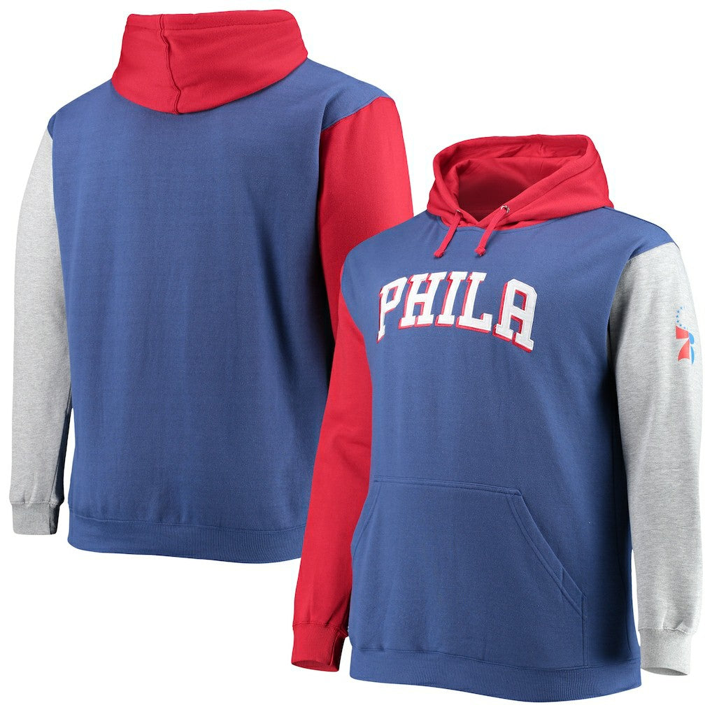 Fanatics Philadelphia 76ers Big & Tall Double Contrast Pullover Hoodie