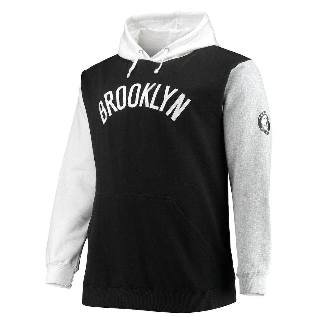 Fanatics Brooklyn Nets Big & Tall Double Contrast Pullover Hoodie