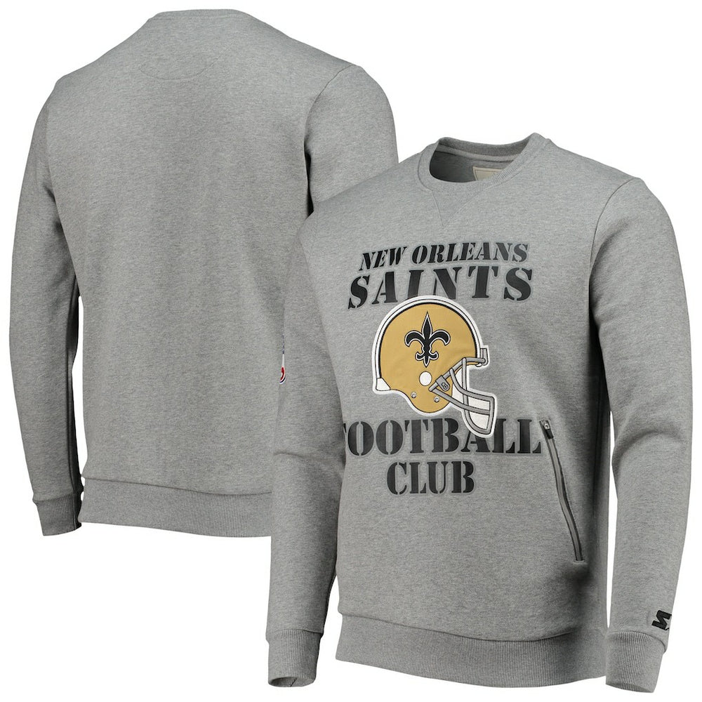 Starter Locker Room Throwback End Zone Pullover Sweatshirt - New Orleans Saints Pullover