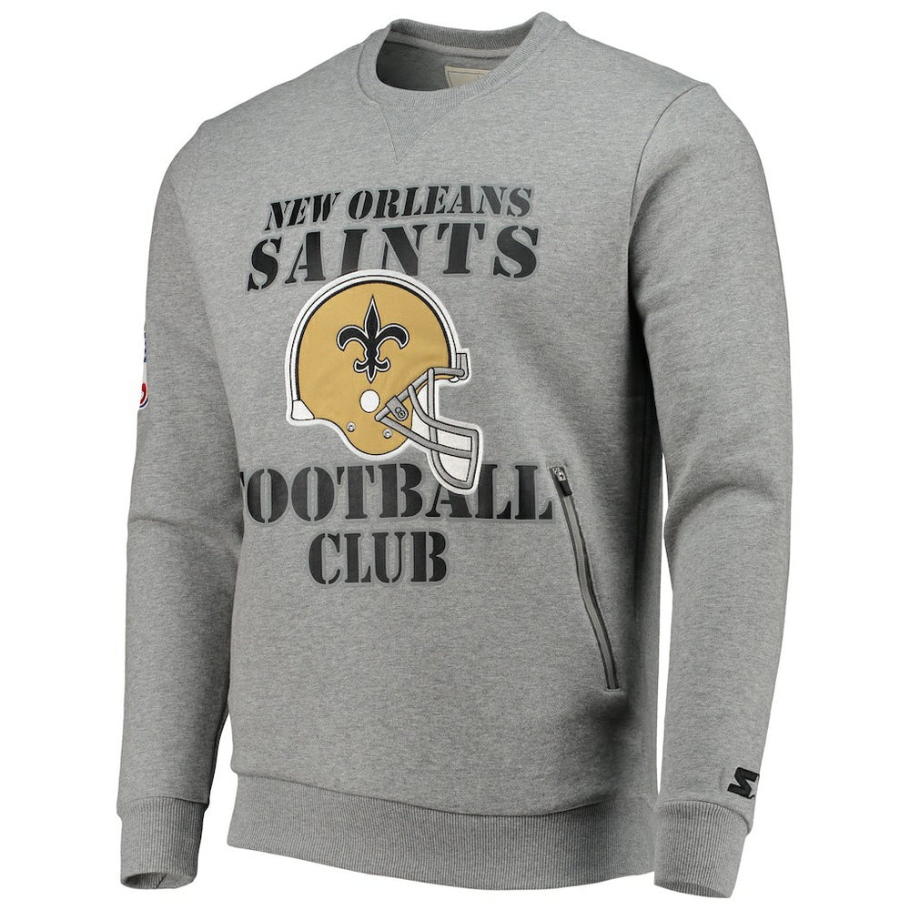 Starter Locker Room Throwback End Zone Pullover Sweatshirt - New Orleans Saints Pullover