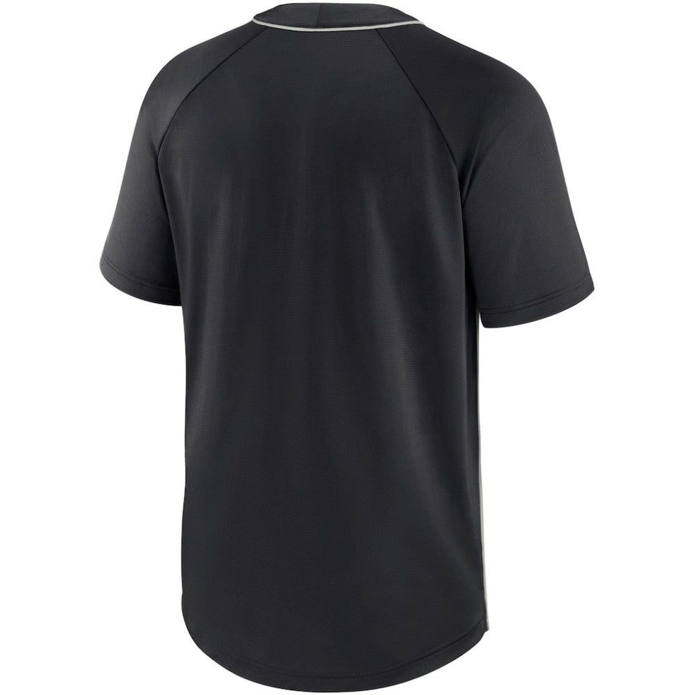 Black/Silver Chicago White Sox Nike City Plate Performance Henley Raglan T-Shirt