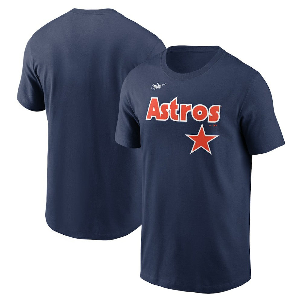 Navy Houston Astros Nike Cooperstown Collection Wordmark T-Shirt