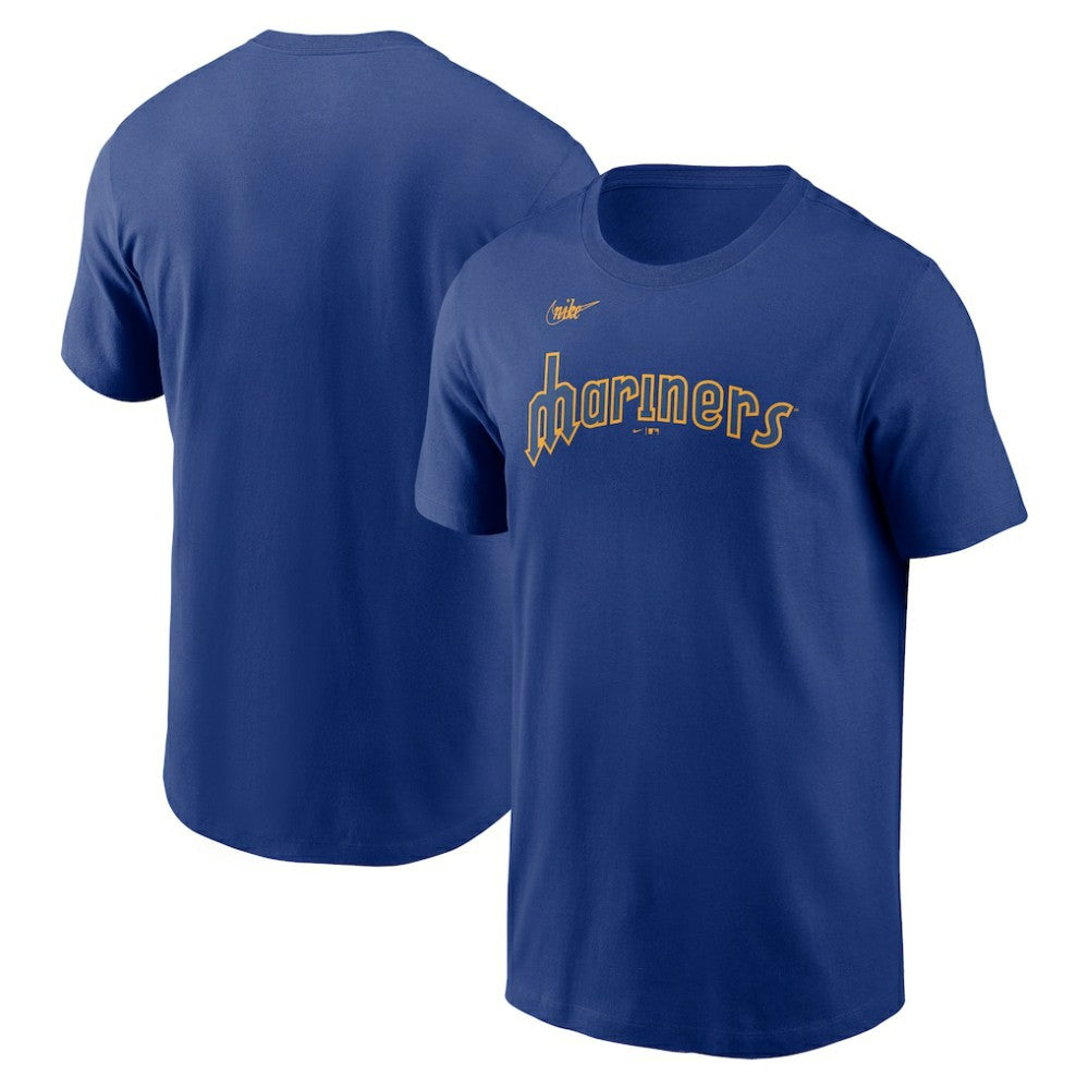 Royal Seattle Mariners Nike Cooperstown Collection Wordmark T-Shirt