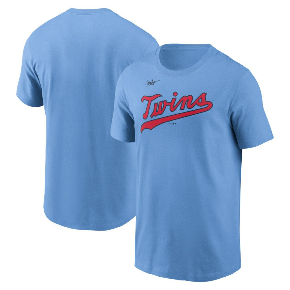 Light Blue Minnesota Twins Nike Cooperstown Collection Wordmark T-Shirt