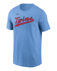 Light Blue Minnesota Twins Nike Cooperstown Collection Wordmark T-Shirt