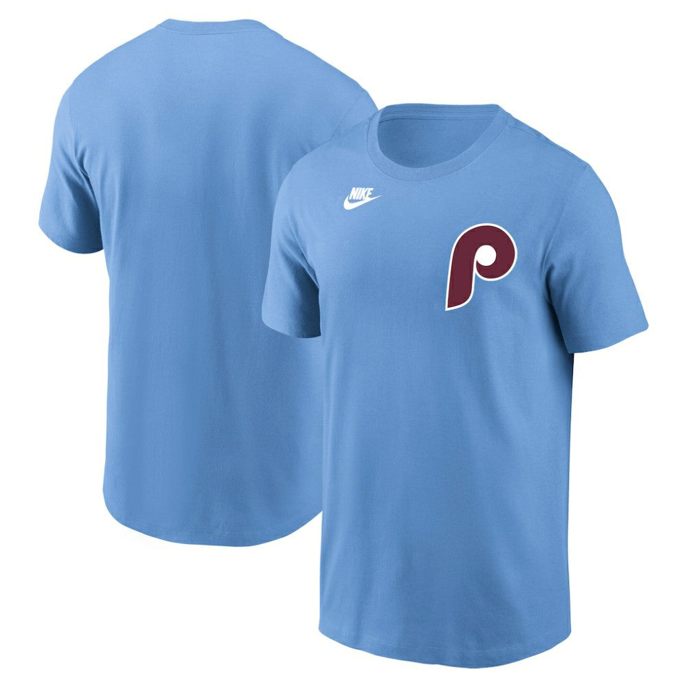 Light Blue Philadelphia Phillies Nike Cooperstown Collection Wordmark T-Shirt