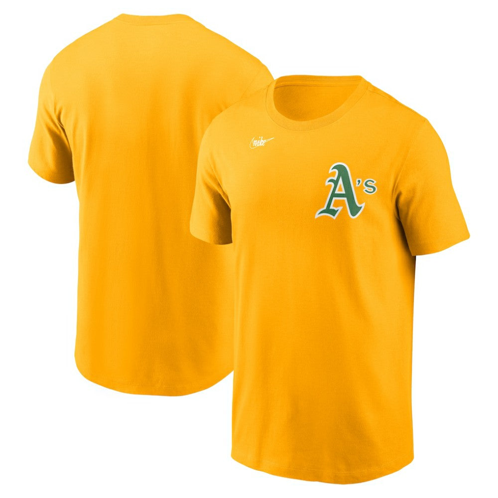 Gold Athletics Nike Cooperstown Collection Wordmark T-Shirt