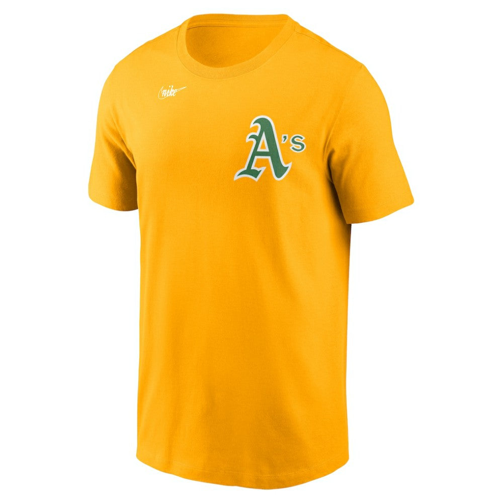 Gold Athletics Nike Cooperstown Collection Wordmark T-Shirt