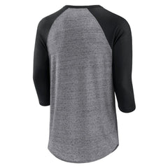 Heathered Gray/Black Chicago White Sox Fanatics Iconic Above Heat Speckled Raglan Henley 3/4 Sleeve T-Shirt