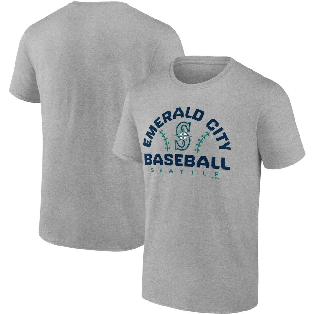 Heathered Gray Seattle Mariners Fanatics Iconic Go for Two T-Shirt