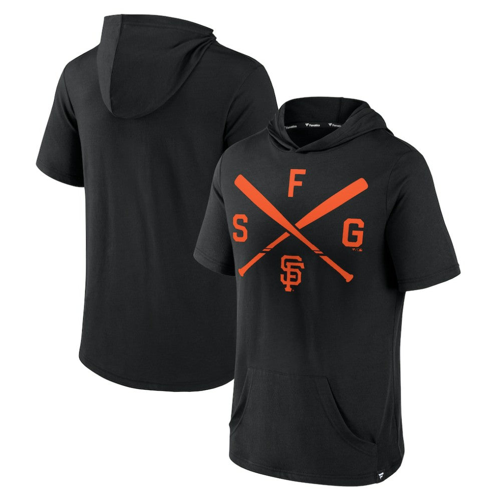 Black San Francisco Giants Fanatics Iconic Rebel Short Sleeve Hooded Top