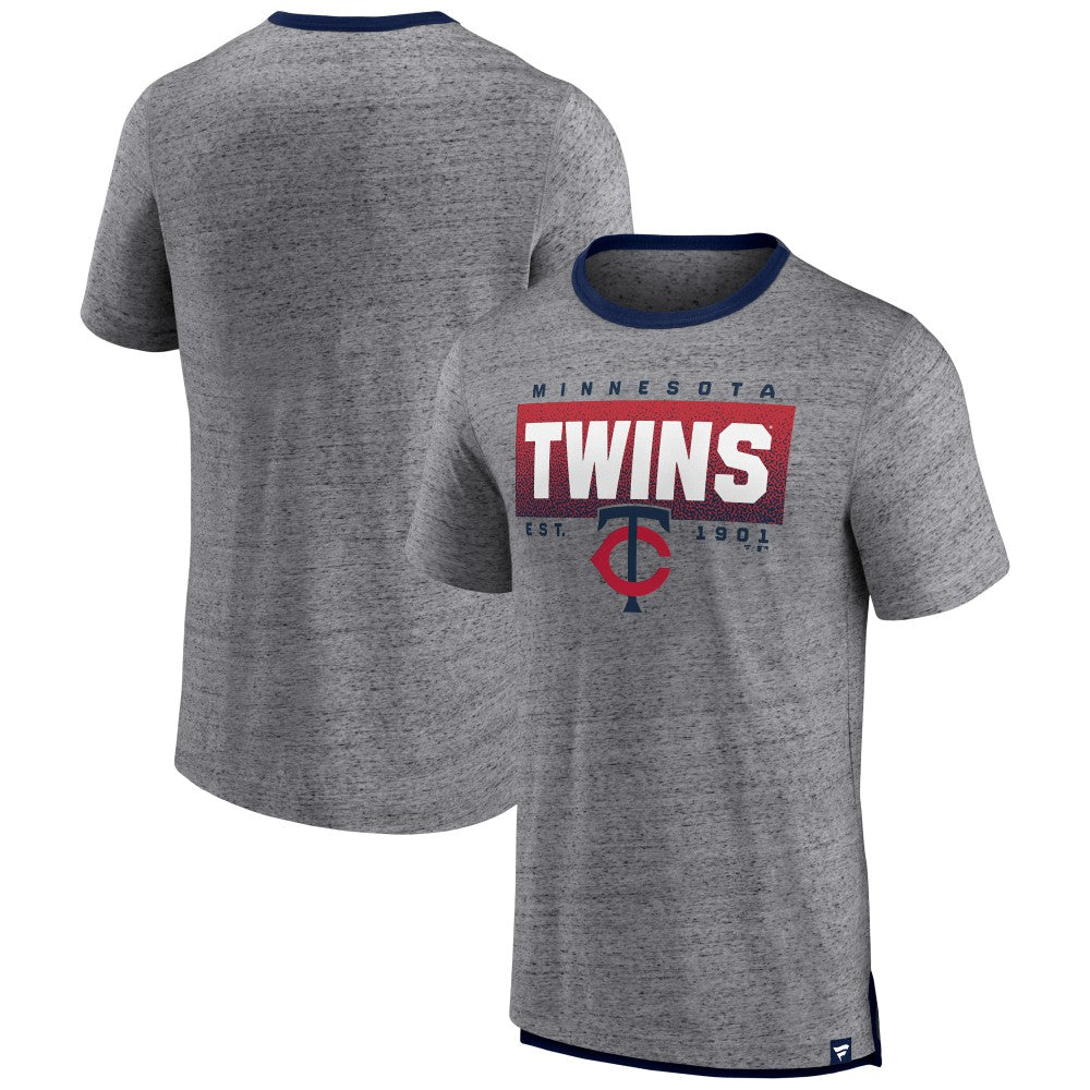 Heathered Gray Minnesota Twins Fanatics Iconic Team Element Speckled Ringer T-Shirt