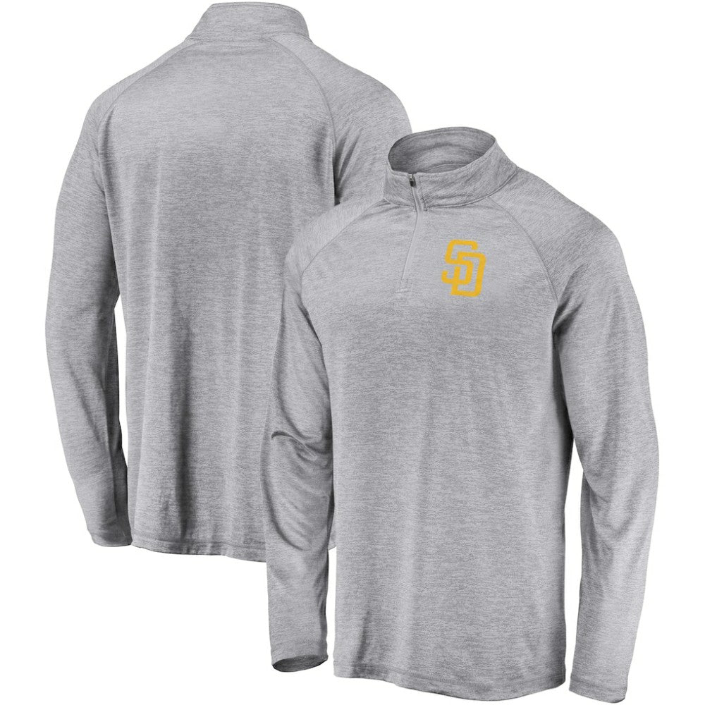Gray San Diego Padres Fanatics Primary Logo Quarter-Zip Raglan Jacket