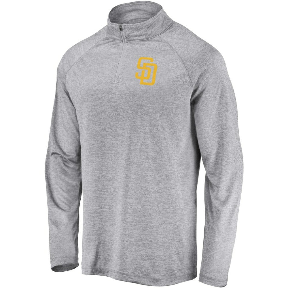 Gray San Diego Padres Fanatics Primary Logo Quarter-Zip Raglan Jacket
