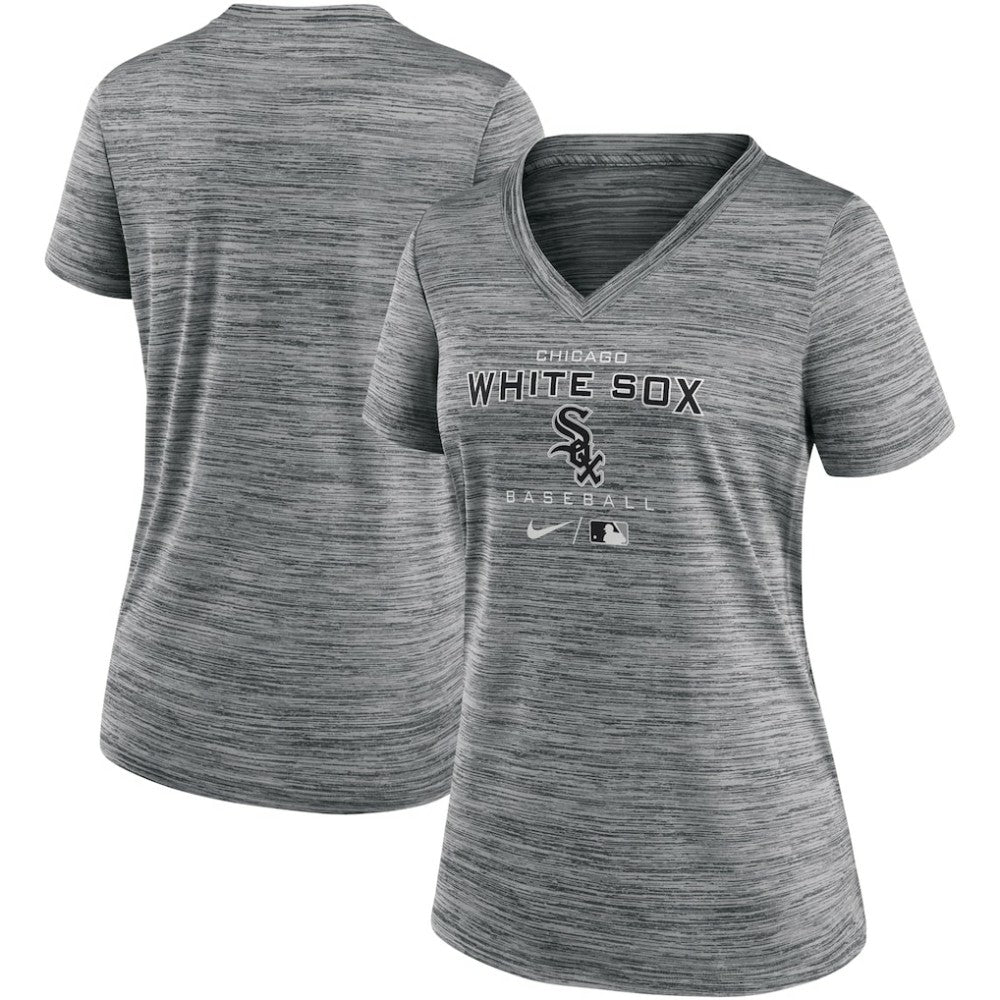 Anthracite Chicago White Sox Nike Women's Authentic Collection Velocity Performance V-Neck T-Shirt