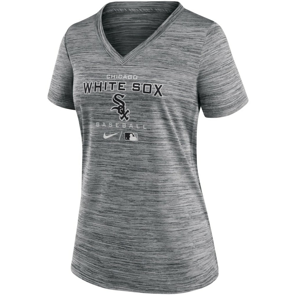 Anthracite Chicago White Sox Nike Women's Authentic Collection Velocity Performance V-Neck T-Shirt