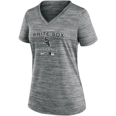 Anthracite Chicago White Sox Nike Women's Authentic Collection Velocity Performance V-Neck T-Shirt