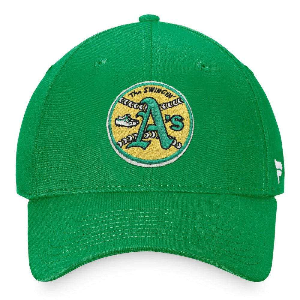 Green Athletics Fanatics Cooperstown Collection Core Adjustable Hat