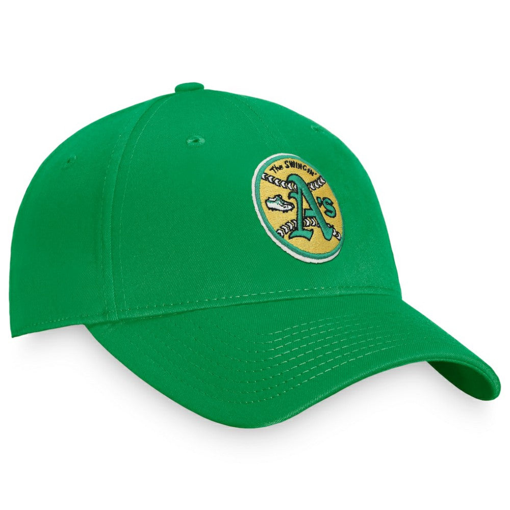 Green Athletics Fanatics Cooperstown Collection Core Adjustable Hat