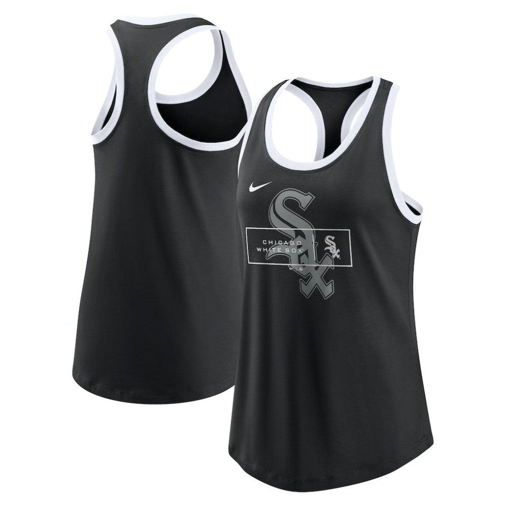Black Chicago White Sox Nike Women's X-Ray Racerback Performance Tank Top