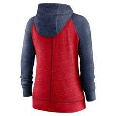 Heather Red/Heather Navy Washington Nationals Nike Women's Split Wordmark Gym Vintage Raglan Lightweight Full-Zip Hoodie