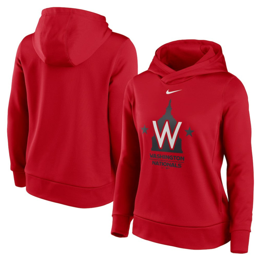 Red Washington Nationals Nike Women's Alternate Logo Performance Pullover Hoodie