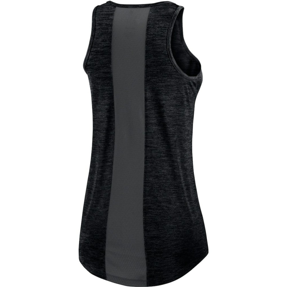 Black Colorado Rockies Nike Women's Logo Fade High Neck Performance Tank Top