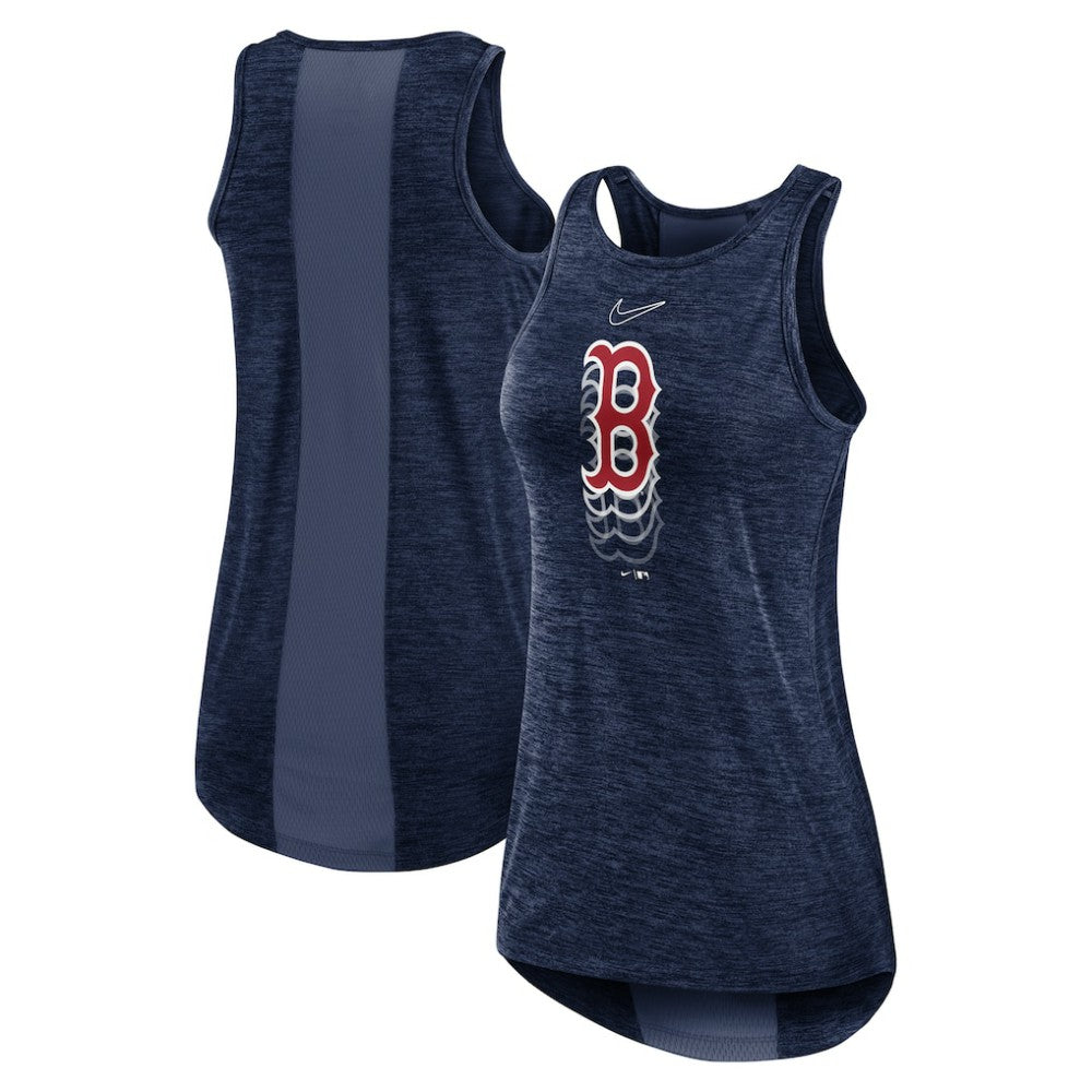 Navy Boston Red Sox Nike Women's Logo Fade High Neck Performance Tank Top