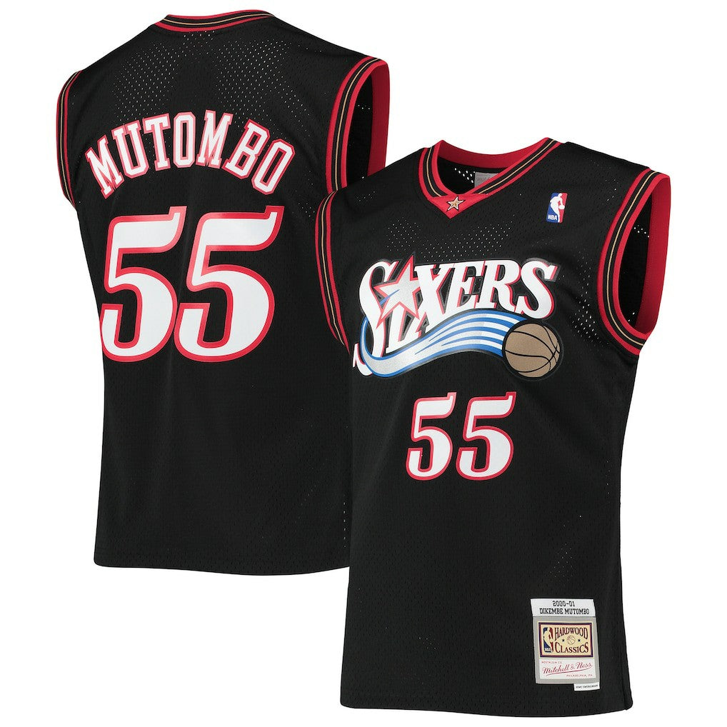 Mitchell & Ness Dikembe Mutombo Philadelphia 76ers Hardwood Classics Swingman Jersey