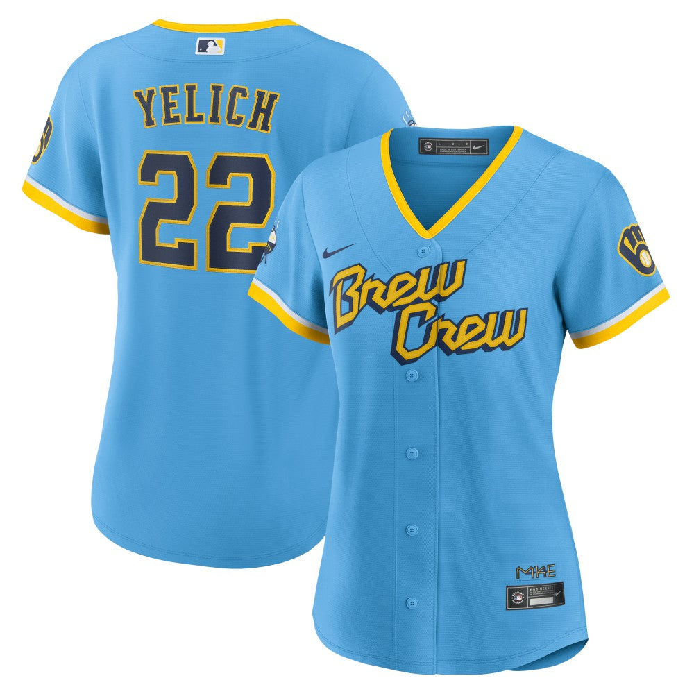 Powder Blue Christian Yelich Milwaukee Brewers Nike Women's City Connect Replica Player Jersey