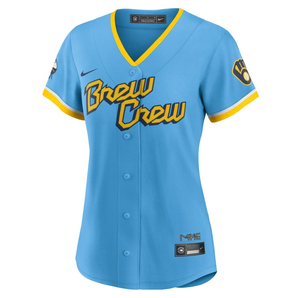 Powder Blue Christian Yelich Milwaukee Brewers Nike Women's City Connect Replica Player Jersey