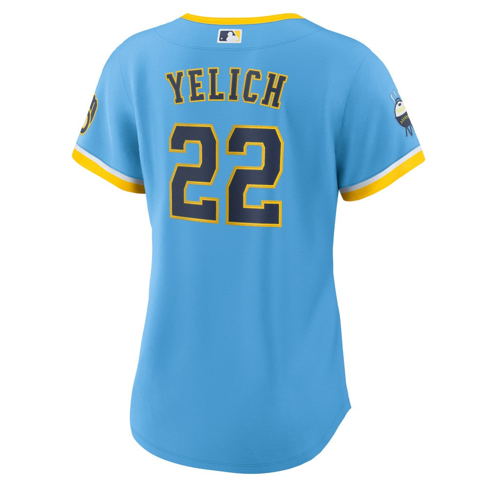 Powder Blue Christian Yelich Milwaukee Brewers Nike Women's City Connect Replica Player Jersey