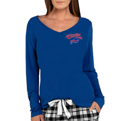 Concepts Sport Women's Marathon Knit Long Sleeve Lightweight V-Neck Lounge Top - Buffalo Bills Tops