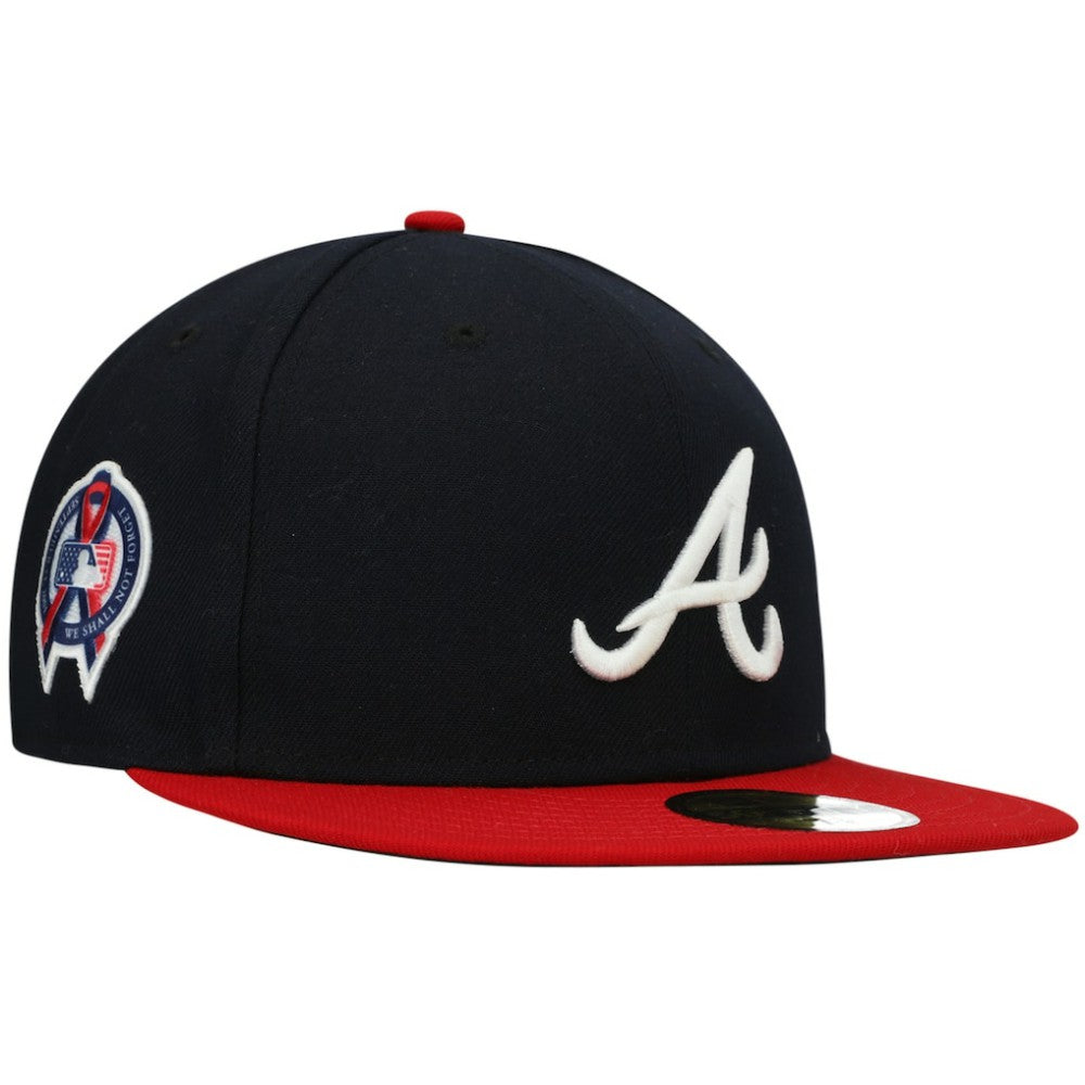 Navy Atlanta Braves New Era 9/11 Memorial Side Patch 59FIFTY Fitted Hat