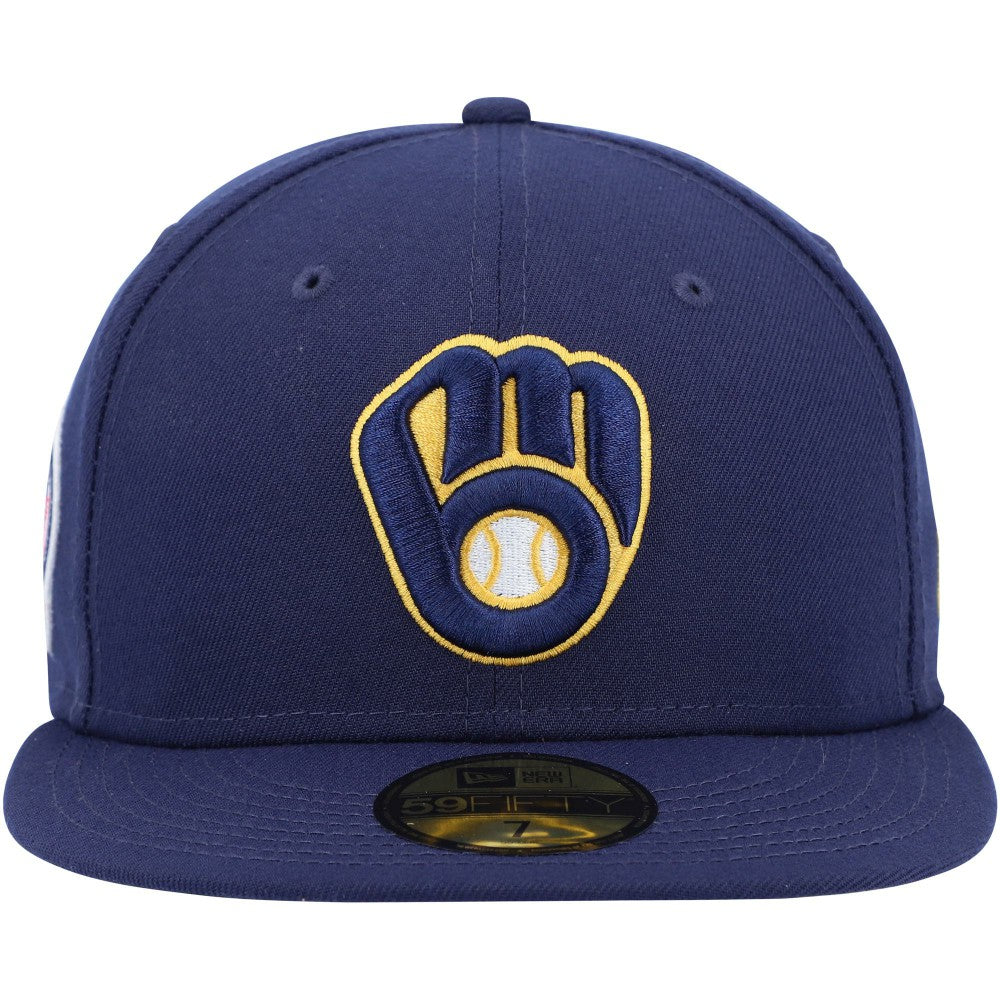 Navy Milwaukee Brewers New Era 9/11 Memorial Side Patch 59FIFTY Fitted Hat