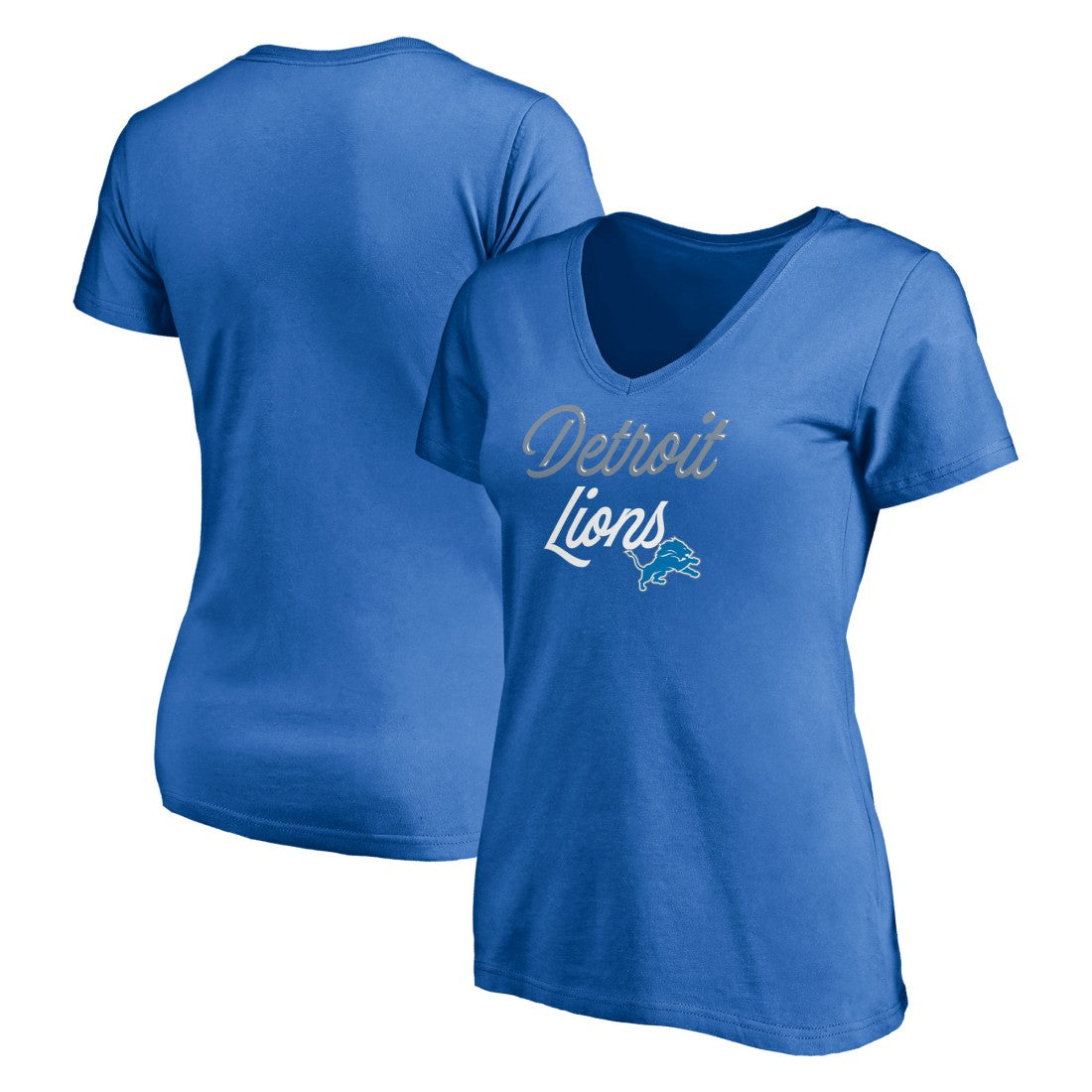 Women's Long Stride V-Neck T-Shirt - Detroit Lions T-shirts