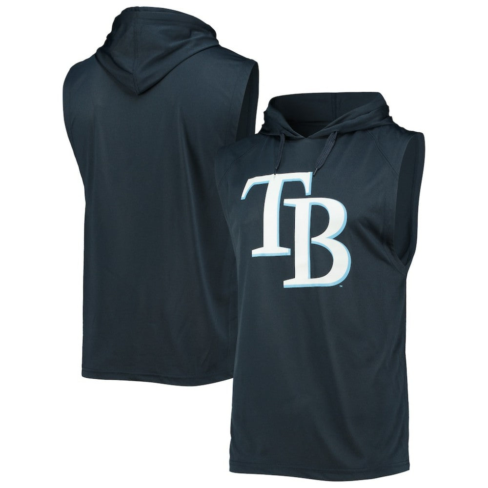 Navy Tampa Bay Rays Stitches Sleeveless Pullover Hoodie